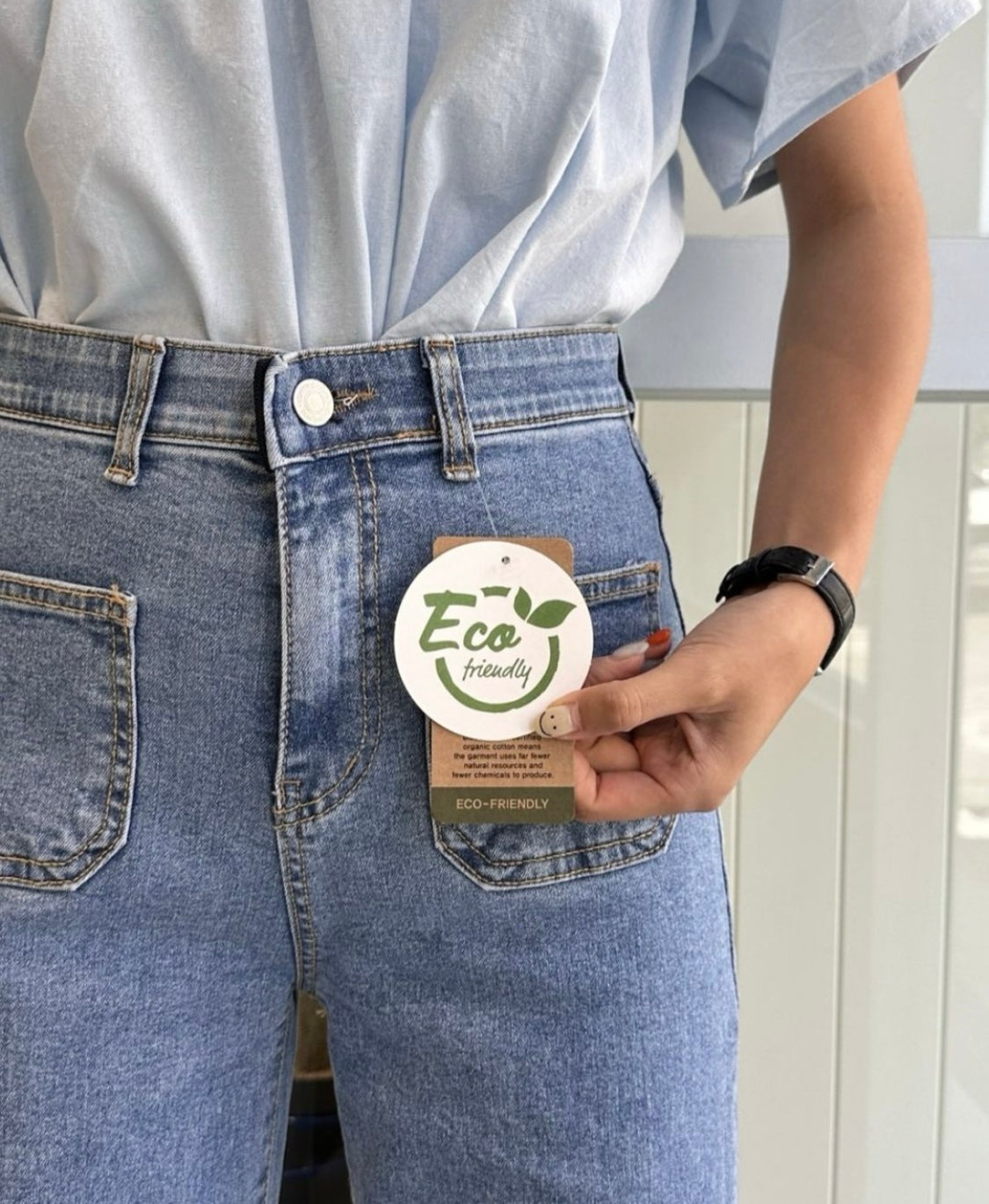 Short version Pocket banding pants