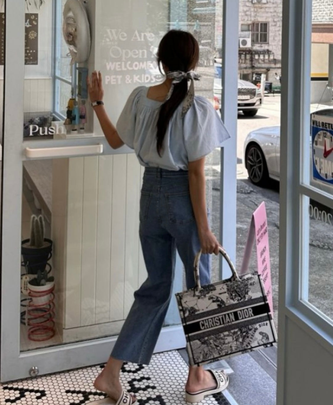 Short version Pocket banding pants