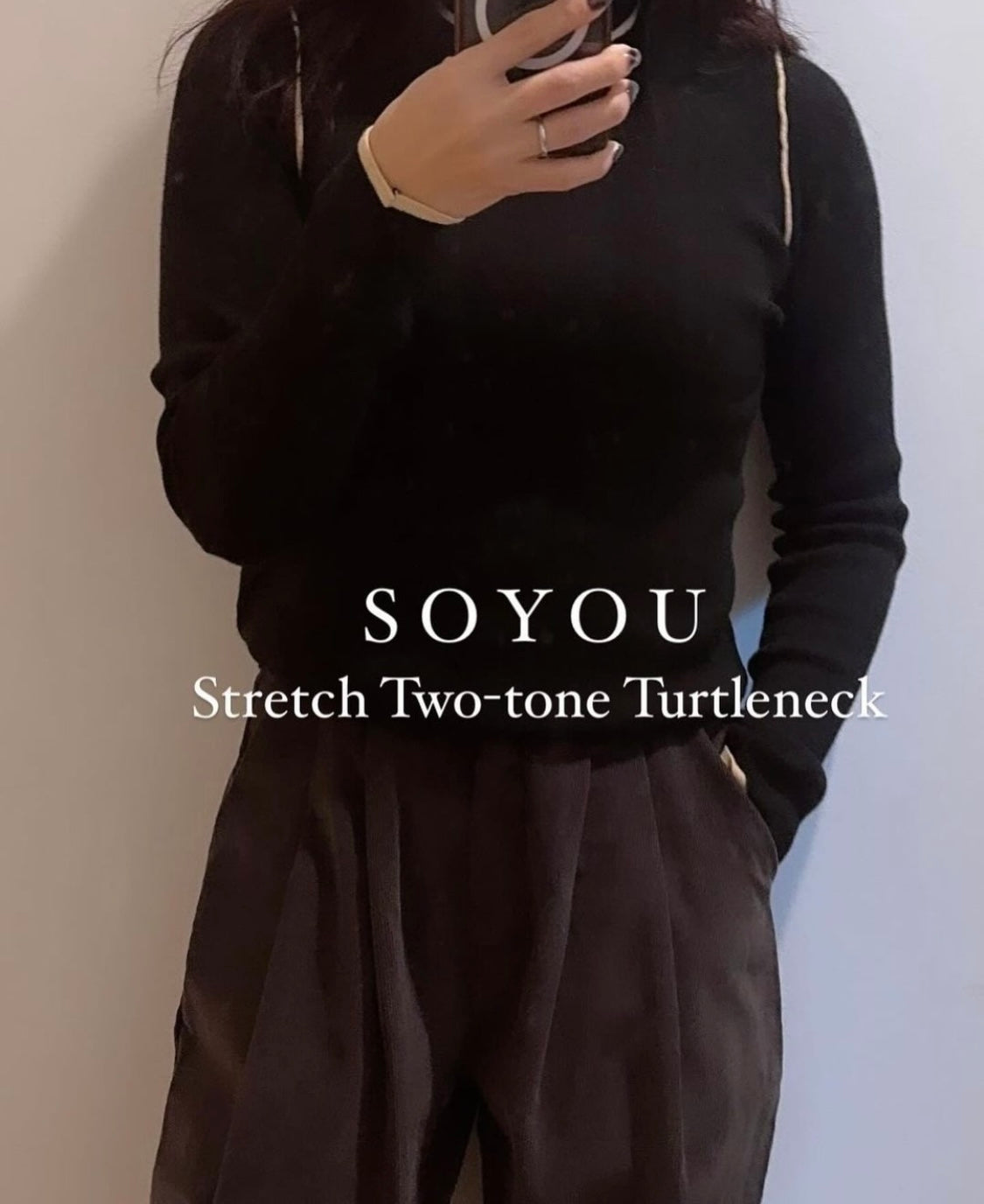 Stretch Two -Tone Turtleneck